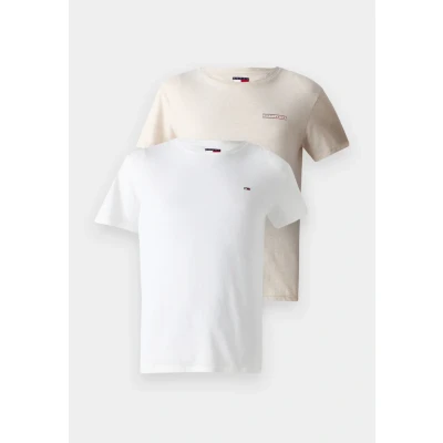 Imagen de Tommy Jeans SLIM MIX 2 PACK Camiseta básica, Hombre, Talla: 58, Ecru/oat marl