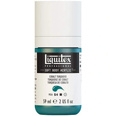 Imagen de Liquitex Soft Body Tubo de pintura acrílica profesional, 59ml, Tuquesa cobalto