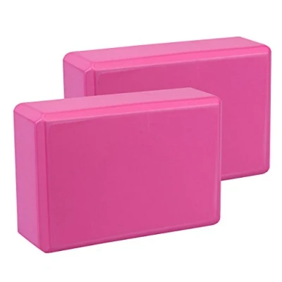 Imagen de Exerz Bloques de Yoga 2 Piezas Cómodo Ladrillo Yoga/Bloque Espuma/Antideslizante Ligero y fácil Usar (Rosa)