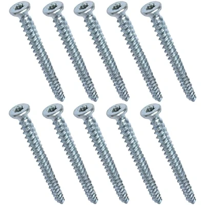 Imagen de AERZETIX C48383 Juego de 10 tornillos anclaje directo para hormigón Ø7.5x80mm cabeza fresada cónica con huella estrella T30 fijación directa sin tacos