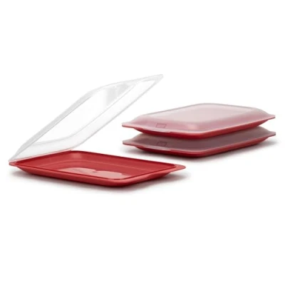 Imagen de Tatay Set de 3 Unidades Porta Embutidos y Alimento Fresh, Libre BPA, Reutilizables, Apilables, Apto Lavavajillas Microondas, Color Arandano.Medidas 17 x 3,2 25,2 cm