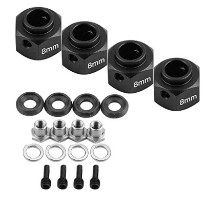 Imagen de Dilwe Adaptador RC Widen, Metal 8mm Juego de Ensanchamiento Ruedas para TRAXXAS TRX 4 D90 SCX10 1/10 Coche(Negro)