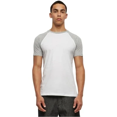 Imagen de Urban Classics Raglan Contrast Camiseta estampada, Hombre, Talla: 4XL, White/ mottled light grey