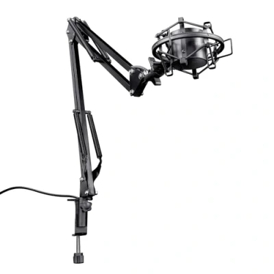 Imagen de Trust Gaming GXT 253 Emita Brazo de Micrófono USB, Soporte Micrófono, Diseño Giratorio 360 Grados, 35 cm x 40 cm, hasta 900 Gramos Peso para PC, Portátil Negro
