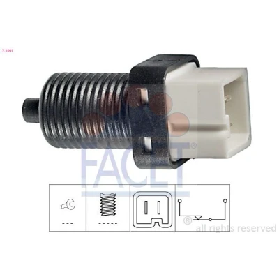 Imagen de FACET 7.1091 Interruptor luces freno mecánico Made in Italy OE Equivalent PEUGEOT: 206 Hatchback, 307 SW Furgón / Familiar, Hatchback