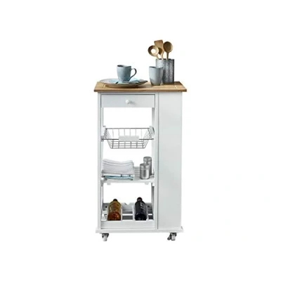 Imagen de Phoenix Nizza Carrito de Cocina (Madera DM lacada, 50 x 86 37 cm), Color Blanco