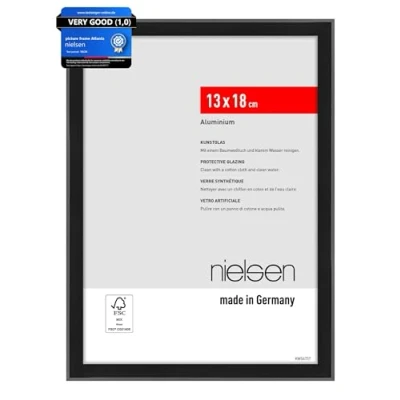 Imagen de nielsen Portarretrato de aluminio, marco Atlanta, 13x18 cm, Negro mate