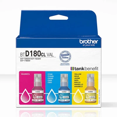Imagen de Brother BTD180CLVAL Botellas de Tinta (C/M/Y)
