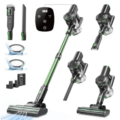 Imagen de Vexilar V9PRO Aspiradora sin Cable 50KPa Potente Succión, Escoba Aspirador 6 en 1, Autonomía 60 Mins,Aspirador Vertical para Pelo de Mascotas,Alfombra,Coche y Suelo