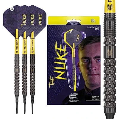 Imagen de TARGET Darts Luke Littler G1 19G Juego de Dardos Punta Suave 90% tungsteno, Pixel, edición Jugador, Nuke, Ejes Pro Grip, Ultra No.2