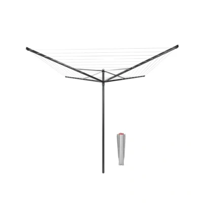 Imagen de Brabantia Tendedero Rotary Topspinner con Soporte para jardín Sistema Tipo Paraguas Cuerdas resisitentes a los Rayos UV Antideslizantes Gira Facilidad Anthracite 50m