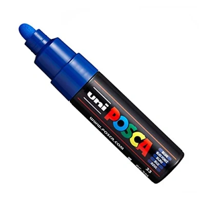 Imagen de Uni Posca PC 7M Rotuladores de pintura (tamaño grande, 4,5 a 5,5 mm, 15 colores) azul