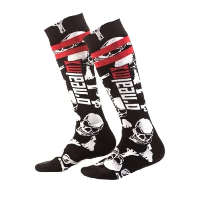 Imagen de O&#039;Neal Calcetines de motocross MTB Downhill Freeride Absorción del sudor, zona talón y la suela reforzada Pro MX Crossbone Unisex Adulto Negro Blanco Talla única
