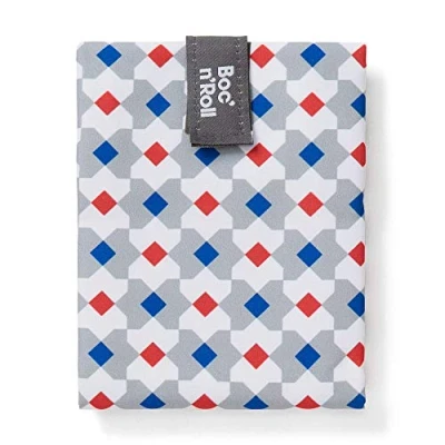 Imagen de Roll&#039;eat ® Bolsa Merienda, Porta Bocadillos con Envoltorio Reutilizable, Alimentos Ecológico sin BPA, de Tela, Color Eixample Boc&#039;n&#039;Roll Tiles