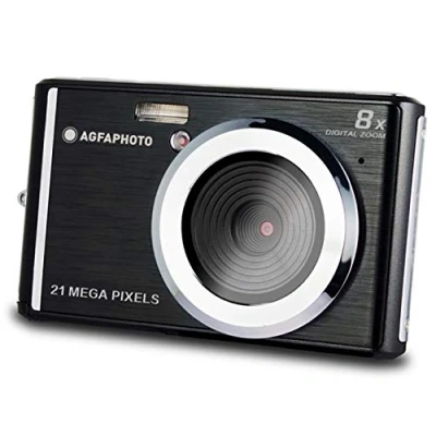 Imagen de AgfaPhoto DC5200 BK: Cámara Digital Compacta con Sensor CMOS de 21 Megapíxeles, Zoom 8X y Pantalla LCD Negra