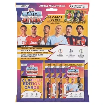 Imagen de Topps Match Attax 23/24 Mega Multipack Contiene 48 Cartas más 2 aleatorias de Edición Limitada