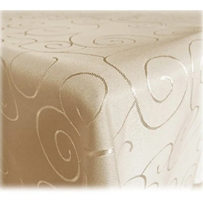 Imagen de JEMIDI Mantel Adornos Brillantes de Seda, 31 tamaños y 7 Colores, poliéster, Beige, 110x110