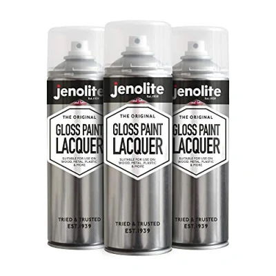 Imagen de JENOLITE Spray de Laca Transparente BRILLO 3x500ml Acabado Claro Barniz Protege la superficie y pintura corrosión el daño UV Sellador que no amarillea