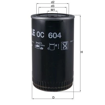 Imagen de MAHLE ORIGINAL OC 604 Filtro de aceite enroscable DAF: LF 55, 45