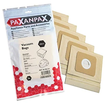 Imagen de Paxanpax VB213 Bolsas de Papel compatibles Electrolux &#039;E62N/U62 Z3100, Z3105, Z3115, Power, B3106, B3107, Boss Tronic Lite, Serie B3116 (Paquete 5), No
