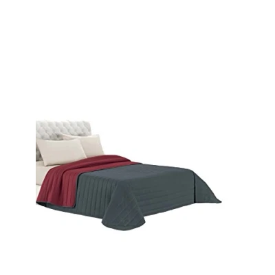Imagen de Italian Bed Linen Datex Colcha de Verano Elegant Burdeos/Gris Oscuro 1.5 plazas (220 x 270 cm)