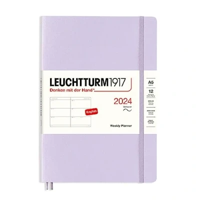 Imagen de LEUCHTTURM1917 367654 Agenda semanal (tapa blanda, tamaño mediano (A5) 2024, 12 meses, color morado