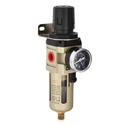 Imagen de Separador de agua Reductor presión Regulador aire comprimido para compresor comprimido, con pantalla metálica, filtro 3/8 pulgada