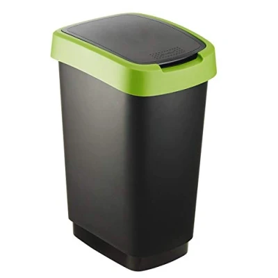 Imagen de Rotho Salsa Papelera 50l con tapa, Plástico (PP) sin BPA, verde, (40.1 x 29.8 60.2 cm)