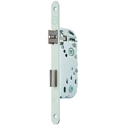 Imagen de Yale Cerradura de empotrar con condena, eje 40 mm, maletero 135 certificado NF Nivel 2 Y73R A40/B/SC Pestillo reversible, cabezal redondo Puerta baño y WC Blanco, Pasador Incluido,