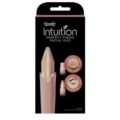 Imagen de Wilkinson Sword Intuition Perfect Finish 2 en 1 Recortadora Facial y de Cejas Elimina Suavemente el Vello Consigue Un Brillo Natural Diseño Compacto Silencioso