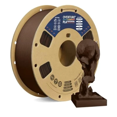 Imagen de OVERTURE PLA Plus (PLA+) Filamento 1,75 mm Dureza Profesional Rollo Mejorado, Premium 1 kg (2,2 libras), Precisión Dimensional 99% Probabilidad +/ 0.02 (Chocolate)