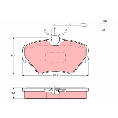 Imagen de TRW GDB1087 Juego de pastillas freno con contacto avisador desgaste tornillos pinza accesorios RENAULT: LAGUNA 1