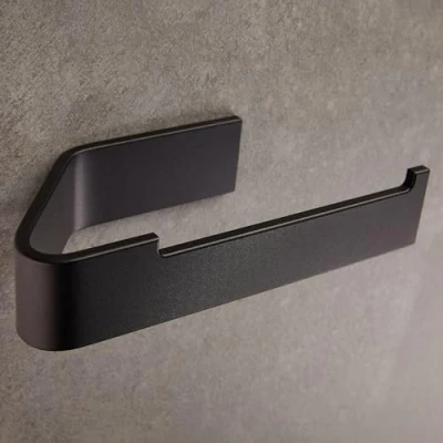 Imagen de Designfabrik Hamburg Portarrollos de Papel Higiénico Adhesivo I Moderno Soporte para Rollo Accesorios Baño sin Taladro Diseño Plateado Cepillado