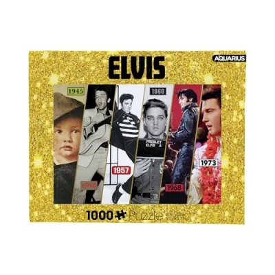 Imagen de AQUARIUS Elvis Timeline Puzzle (rompecabezas de 1000 piezas), sin deslumbramiento, ajuste precisión, coleccionables con licencia oficial,20x28 pulgadas