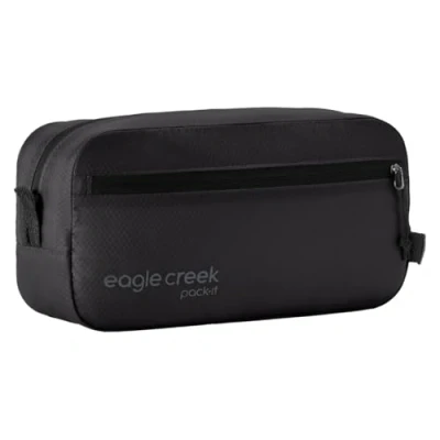 Imagen de eagle creek Pack It Neceser de viaje rápido, duradero, resistente a las manchas y al agua, con múltiples bolsillos, lavable máquina, Negro Isolate (nuevo), S