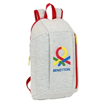 Imagen de Safta BENETTON Pop Mini Mochila para Uso Diario, Ideal Niños de Diferentes Edades, Cómoda y Versátil, Calidad Resistencia, 22x10x39 cm, Color Gris