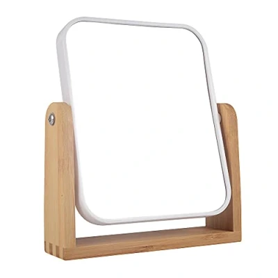 Imagen de LOTIKO Espejo de Maquillaje con Soporte bambú Natural, Aumento 1X/3X Doble Cara, Giratorio 360 Grados, Mesa tocador, Escritorio Oficina, decoración habitación,