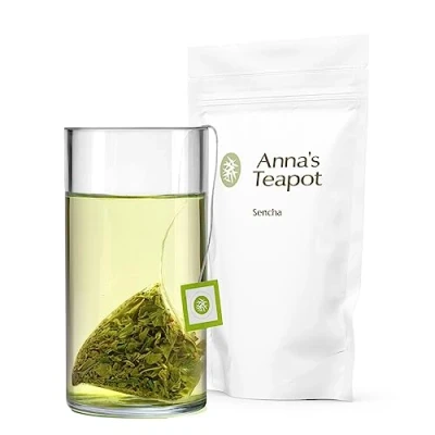 Imagen de Anna&#039;s Teapot sencha Té verde orgánico en bolsitas japonés 20 pirámide un envase resellable