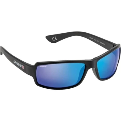 Imagen de Cressi Ninja Ultra Flex Gafas de Sol, Talla Única, Negro/Lentes espejadas Azul