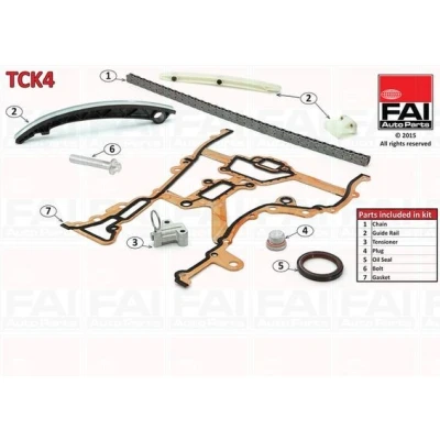 Imagen de FAI AutoParts TCK4 Juego de Cadena distribución con juntas, sin ruedas dentadas Símplex, pasadores OPEL: Corsa D Hatchback