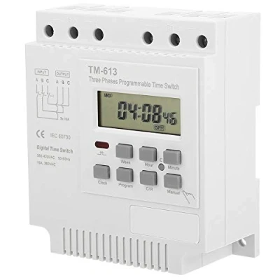 Imagen de DEWIN Relé de Tiempo Programable, TM 163 Interruptor Temporizador Potencia Control Inteligente Semanal Digital 380V Tres Fases
