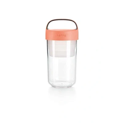 Imagen de Lékué Recipiente/Jarra Hermética para Transportar Alimentos, Jar to go color Coral, 600 ml
