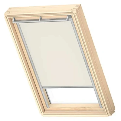 Imagen de Original VELUX Cortina de Oscurecimiento para Ventanas Techo C04, Beige con guía Lateral Gris