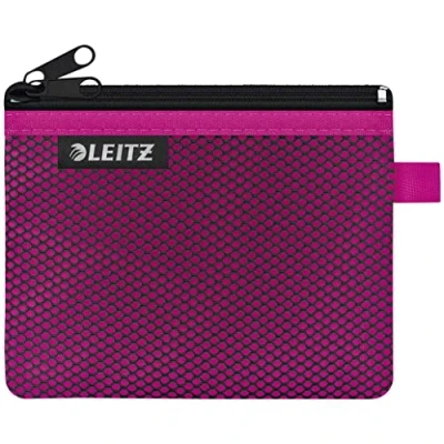Imagen de Leitz WOW estuche de lápices con 2 Bolsillos, Cremallera Nailon, Lavable, Cartera Plástico óptimo, Pequeña (14x10,5 cm) Rosa