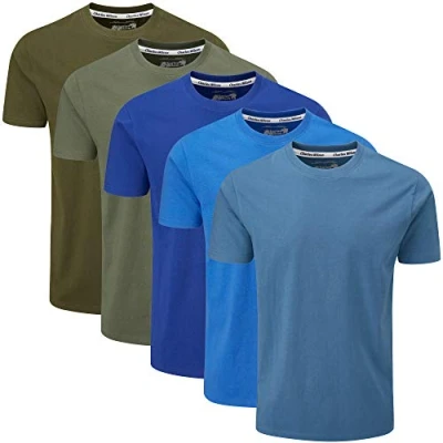 Imagen de Charles Wilson Paquete 5 Camisetas Cuello Redondo Lisas (XXL, Horizon)