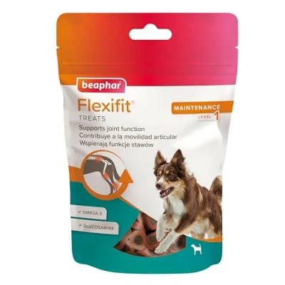 Imagen de Beaphar Flexifit Treats Snack Articular para Perros Activos Sabor a Carne Omega 3, glucosamina y Calcio 150g