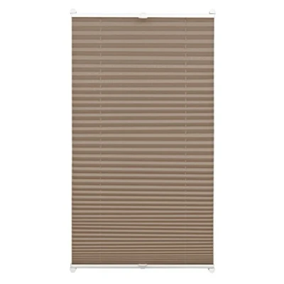 Imagen de GARDINIA Persianas plisadas, Persiana plegable opaca, Todas las piezas de montaje incluidas, plisadas EASYFIX sujetadas con dos rieles, Topo, 60 x 130 cm (WxH)