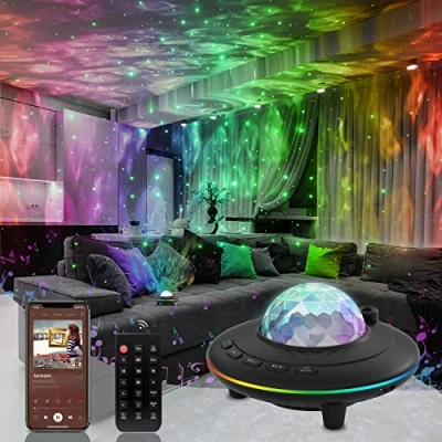 Imagen de Mycket Proyector Estrellas Lámpara, de Luz Galaxia, Galaxy con Altavoz Bluetooth/Control Remoto，Iluminación Nocturna para Niños Temporizador