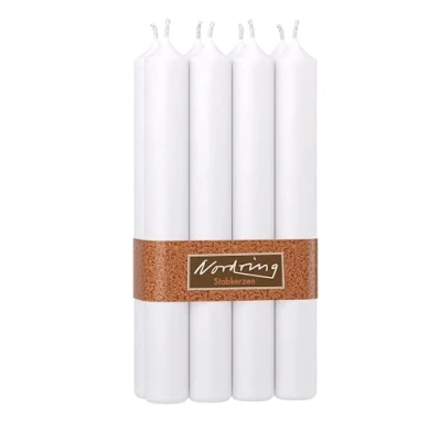 Imagen de Nordring 8 velas de 2,2 x 18 cm, color blanco