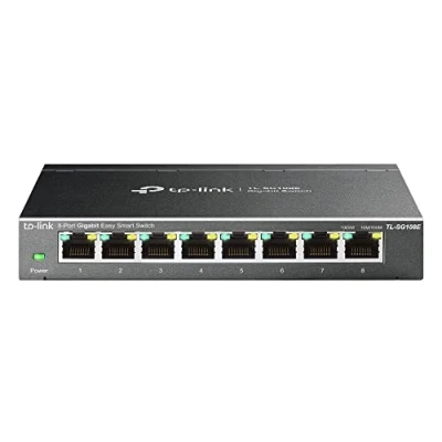 Imagen de TP Link TL SG108E Unmanaged PRO Switch, 8 Puertos Gigabit inteligente, Plug&amp;Play, Carcasa de Metal, VLAN, QoS, Software Gestión Inteligente Fácil, Ver.6.0